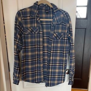 Patagonia Blue and Cream Plaid Women's Shirt